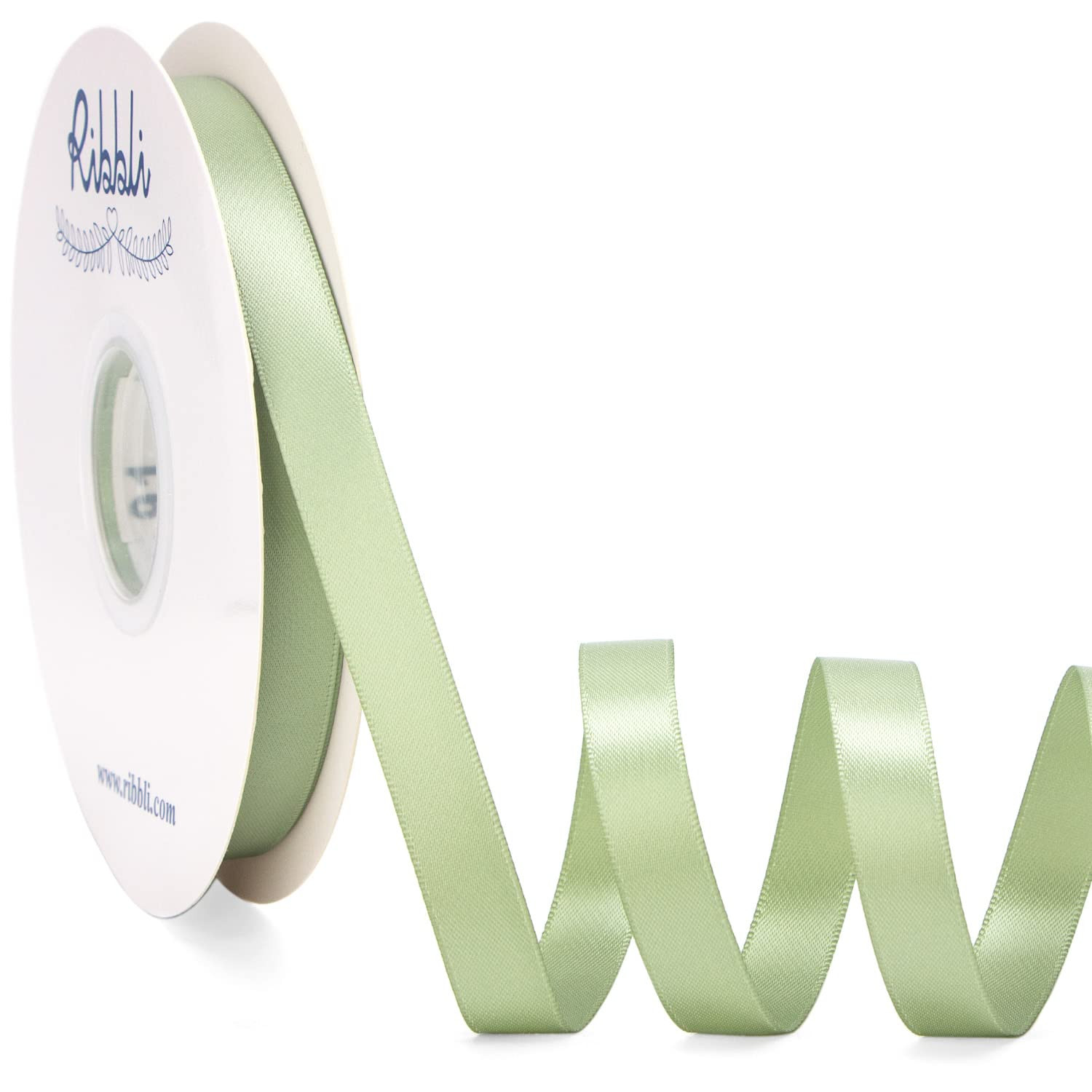 Ribbli Dusty Sage Satin Ribbon Double Faced Satin 1/2 inch x Continuous 50 Yards-Spring Moss Ribb... | Amazon (US)