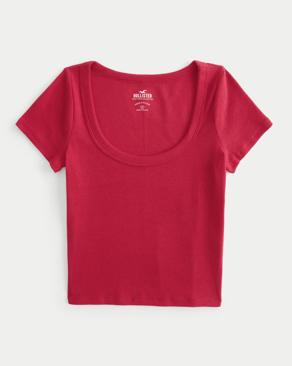 Ribbed Scoop Baby Tee | Hollister (US)