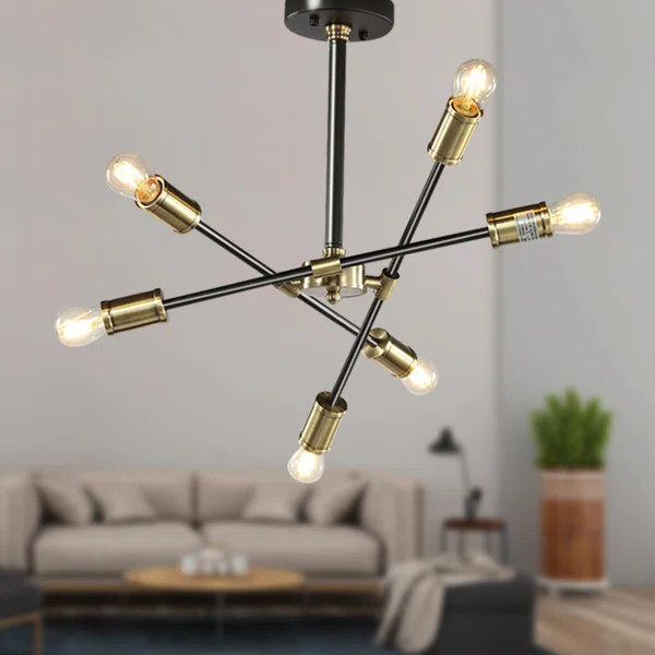Huttonsville 6 - Light Sputnik Modern Linear Chandelier | Wayfair North America