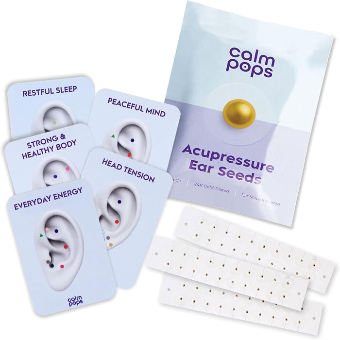 24K Gold Plated Acupressure Ear Seeds, 60 Count | Amazon (US)