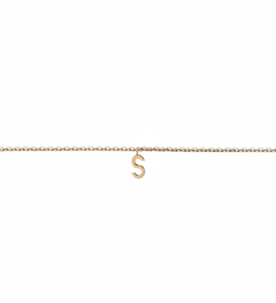 Mini Gold Letter Charm Bracelet | AUrate New York