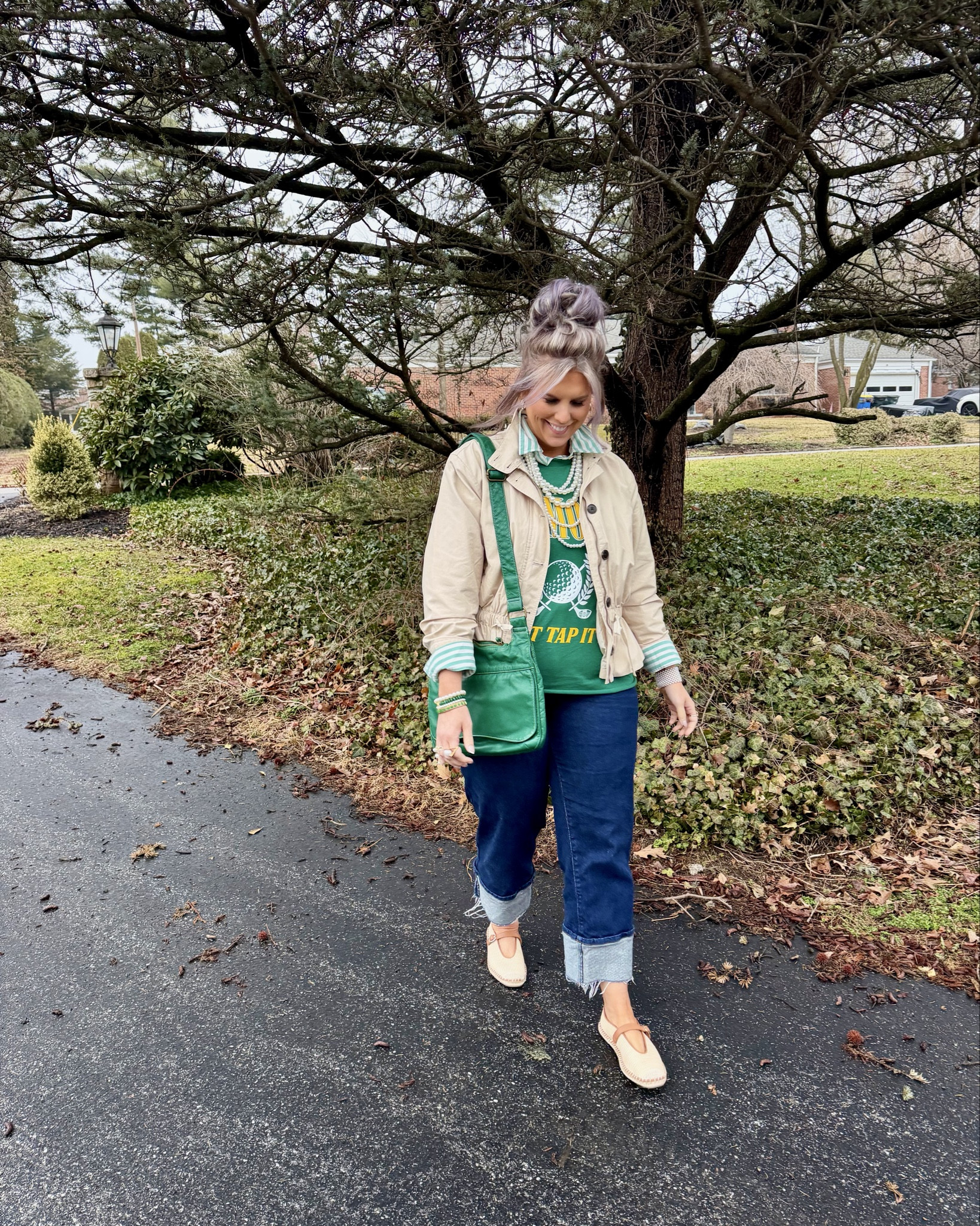 ✔️Green graphic tee 〰️ size med
✔️Cropped cuffed denim 〰️ size 14 
✔️Peplum jacket 〰️ size
✔️Striped green button down 〰️ size L  ✔️Fake hair bun @amazon 
✔️Pearl necklace, Pearl bracelet, Pearl rings 〰️ @amazon 
✔️Gold Hoops @walmartstyle
✔️Fake wedding set @amazon 
✔️Gold hoop earrings @walmartstyle 

#walmart #walmartfashion #walmartstyle  walmart fashion, walmart style, walmart outfit, walmart look, walmart fashion, found it at walmart, walmart fashion finds, walmart summer, walmart winter, walmart fall, walmart spring, walmart new arrivals, walmart outfit, walmart outfit inspo, walmart outfit inspiration, walmart curves, walmart curvy, curvy walmart, midsize walmart, walmart midsize, walmart ootd, walmart shopping, new at walmart  graphic tee, graphic tshirt, t-shirt, band, band tee, how to style a graphic tee, how to style a band tee, how to wear a graphic tee, how to wear a band tee, band tshirt, graphic tee outfit, graphic tee look, graphic tee style, graphic tee outfit inspo, graphic tee outfit inspiration #under20 #under30 #under40 #under50 #under60 #under75 #under100 #affordable #budget #inexpensive #size14 #size16 #size12 #medium #large #extralarge #xl #curvy #midsize #pear #pearshape #pearshaped budget fashion, affordable fashion, budget style, affordable style, curvy style, curvy fashion, midsize style, midsize fashion   

#LTKOver40 #LTKMidsize