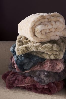 Luxe Dyed Faux Fur Throw Blanket | Anthropologie (US)