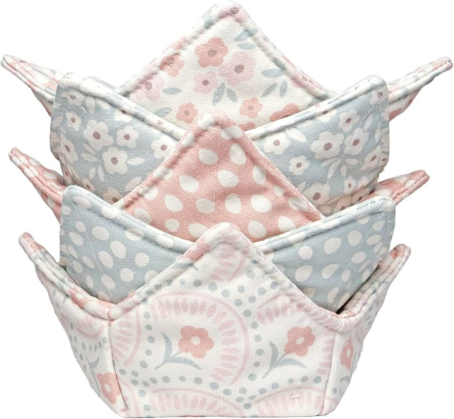 Cotton Microwave Bowl Cozy Holders, Microwave Safe Hot bowl Holders, bowl Snuggies, Soup Bowl Coz... | Amazon (US)