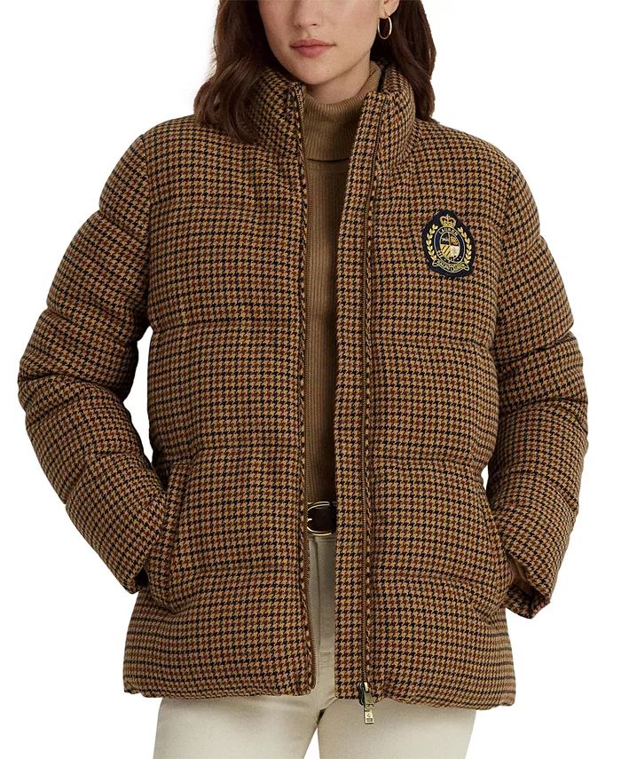 Women's Printed Crest Puffer Coat | Macy's