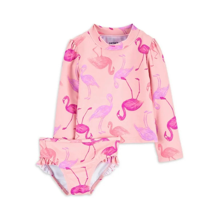 Carter's Child of Mine Toddler Girl Rash Guard Swimsuit Set, Sizes 12M-5T | Walmart (US)