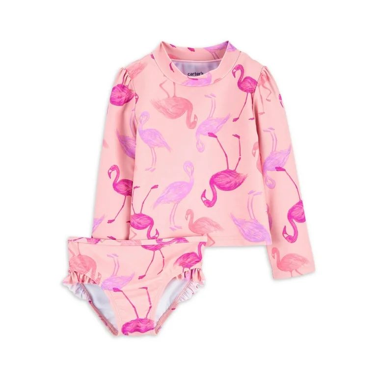 Carter's Child of Mine Toddler Girl Rash Guard Swimsuit Set, Sizes 12M-5T | Walmart (US)