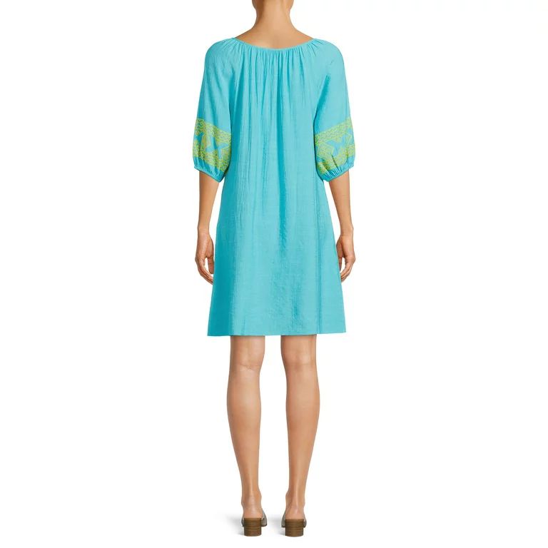 The Pioneer Woman Embroidered Sleeve Dress, Women's - Walmart.com | Walmart (US)