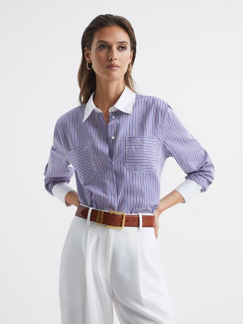 Reiss Tan Brompton Leather Belt | Reiss US