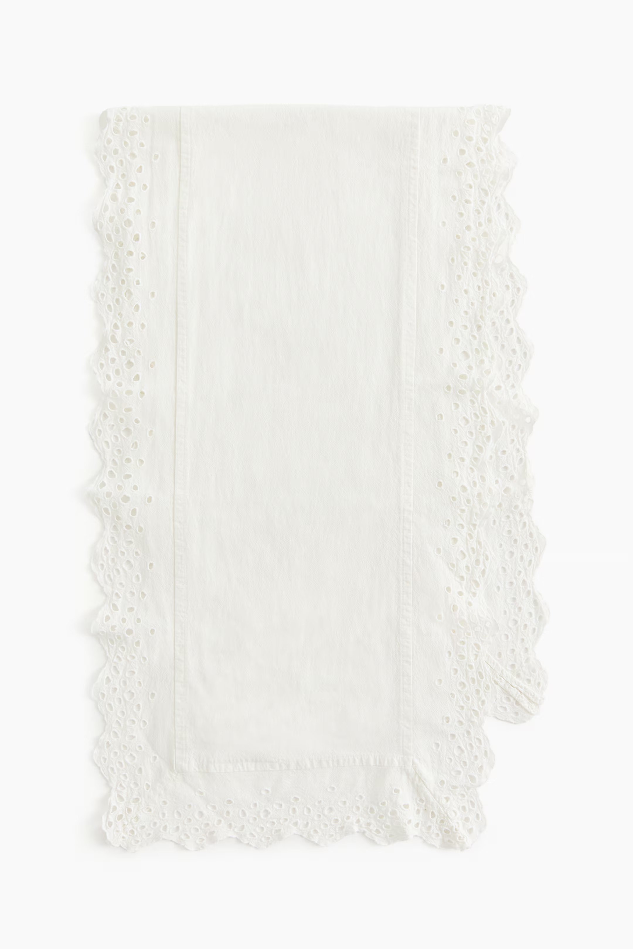 Table Runner with Eyelet EmbroideryNot saved to favorites$19.99Color:WhiteSelected size: 18X59Siz... | H&M (US + CA)