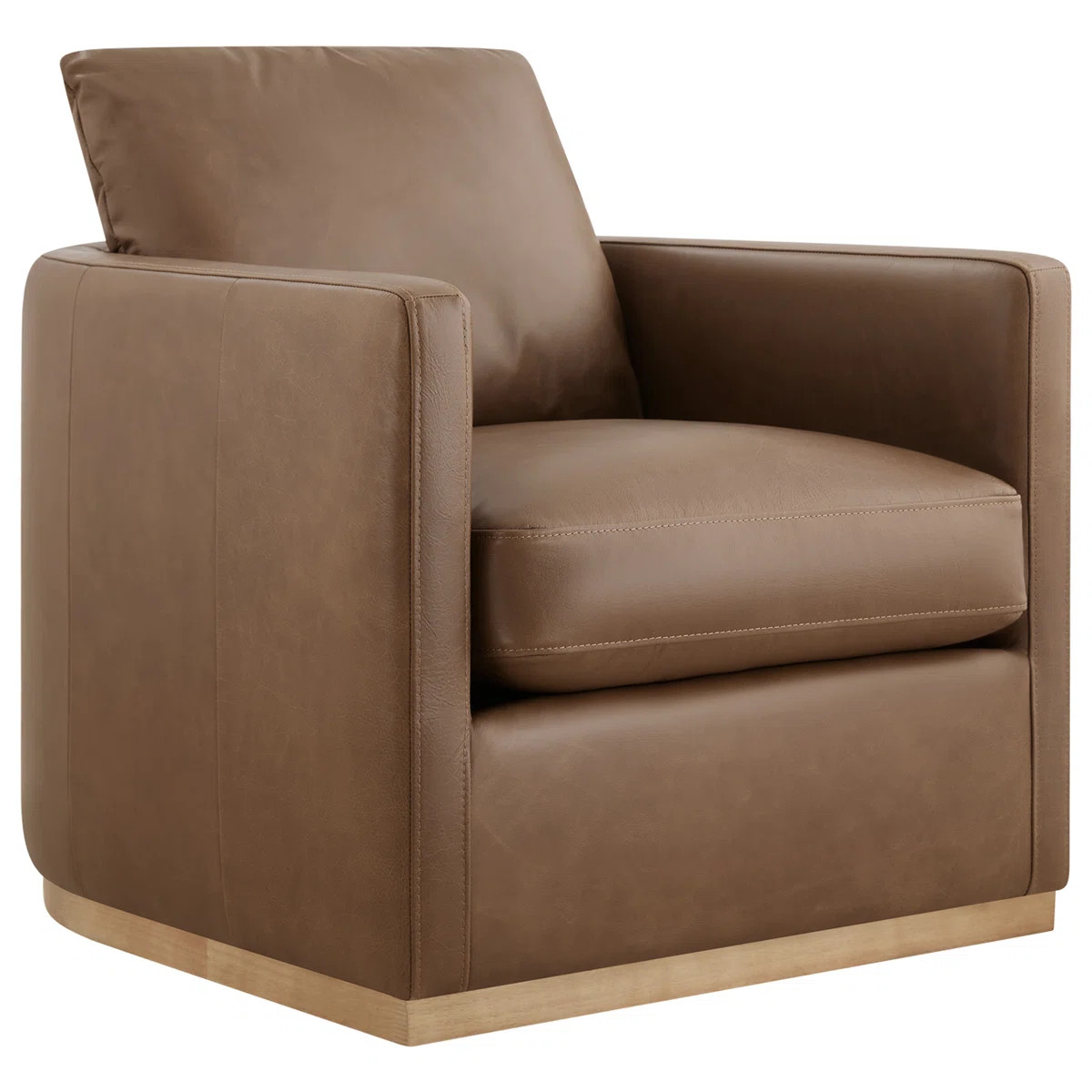 Bobbi Genuine Leather Swivel Armchair | Wayfair North America