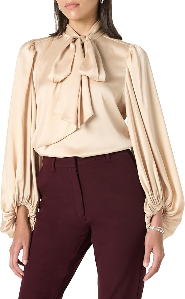 The Drop Women's Mindy Volumunious Sleeve Bow Blouse | Amazon (US)