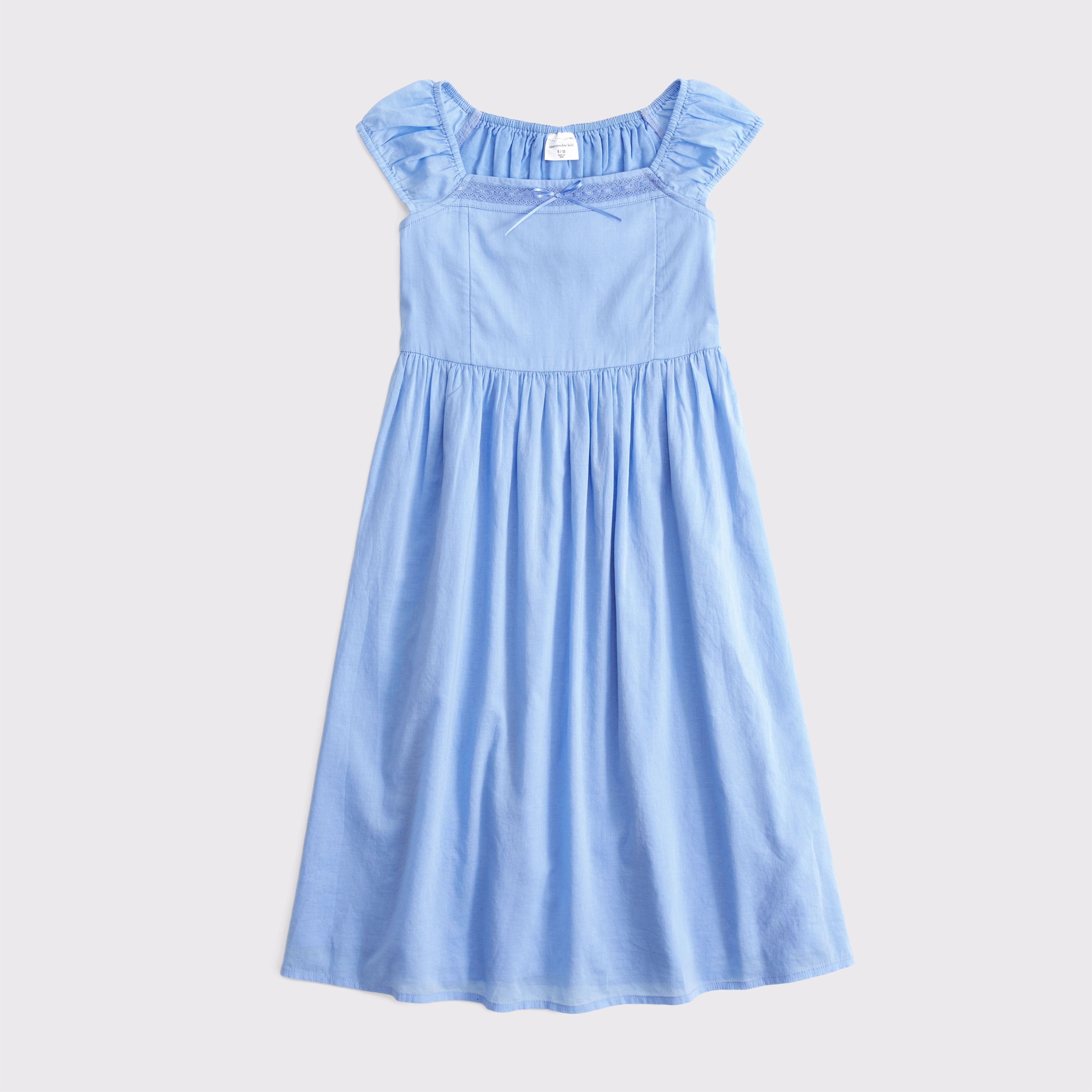 lace-trim midi dress | Abercrombie & Fitch (US)