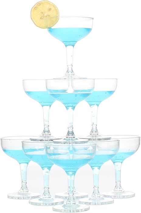 18 Count 5oz Acrylic Martini Glasses for Party Champagne Tower, Small Plastic Champagne Coupe Gla... | Amazon (US)
