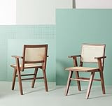 Safavieh Couture Home Collection Hattie Walnut/Natural French Cane Living Room Dining Arm Chair (Set | Amazon (US)