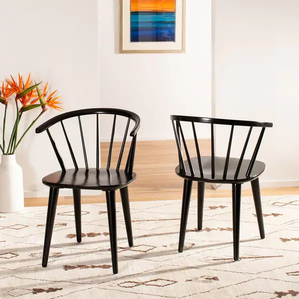 SAFAVIEH Country Classic Dining Blanchard Dining Chairs (Set of 2) - 21.3" W x 20.5" L x 29.9" H ... | Bed Bath & Beyond