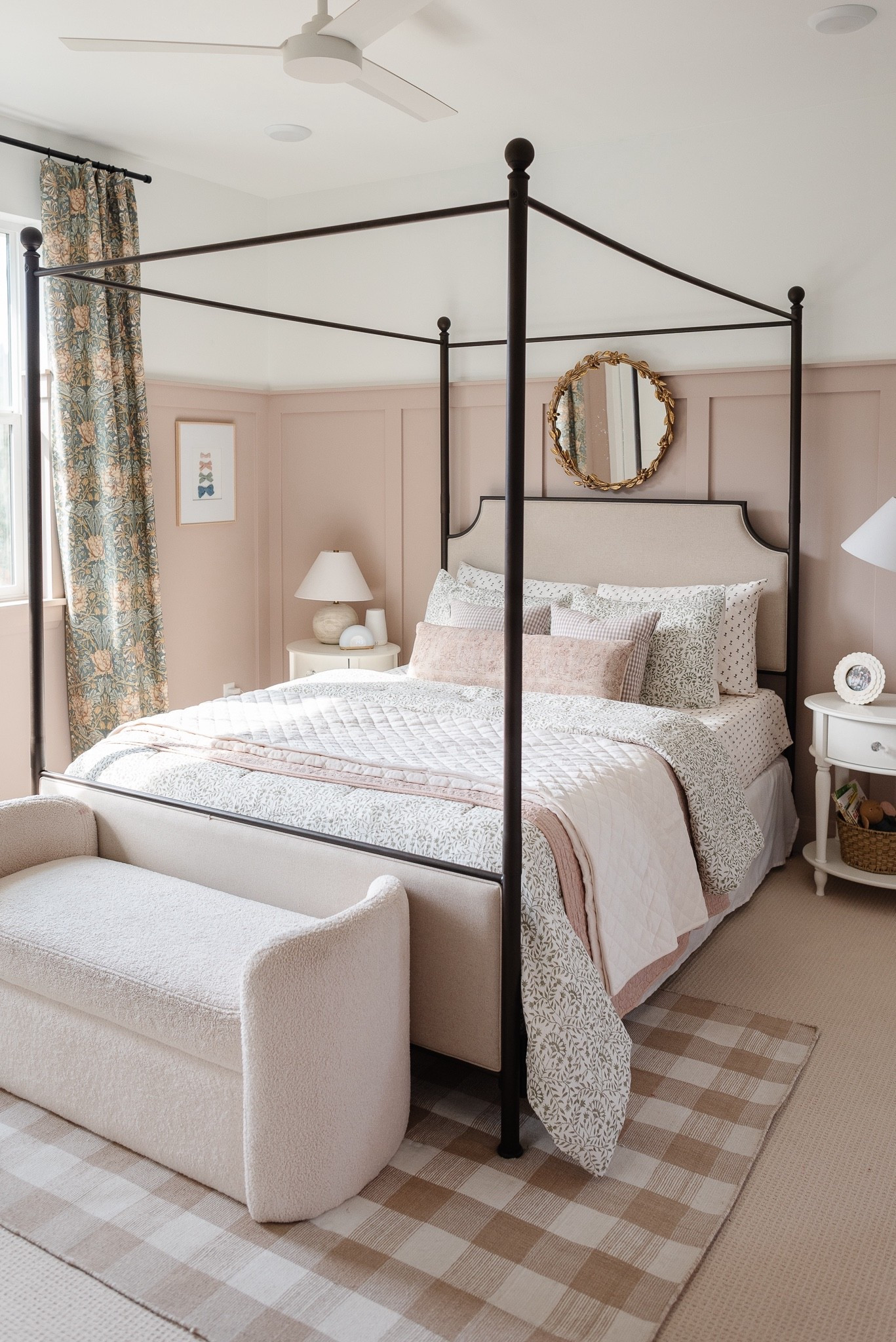 Walls: BM Meadow Pink
A soft, muted pink that reads calm, warm, and timeless (not bubblegum, not babyish).

This shade is part of my whole-home paint color series where I’m sharing every color we’ve used, room by room.

Shop the space below.

kids room paint color, pink bedroom paint, benjamin moore meadow pink, soft pink paint, girls bedroom paint, neutral kids room, home paint colors, bedroom paint inspiration

#LTKSaleAlert #LTKKids #LTKHome