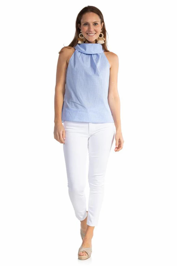 Gingham Cowl Neck Top | Sail to Sable
