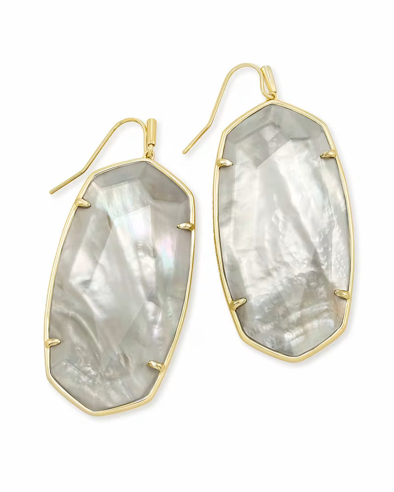 Faceted Danielle Gold Statement Earrings in Gray Illusion | Kendra Scott | Kendra Scott