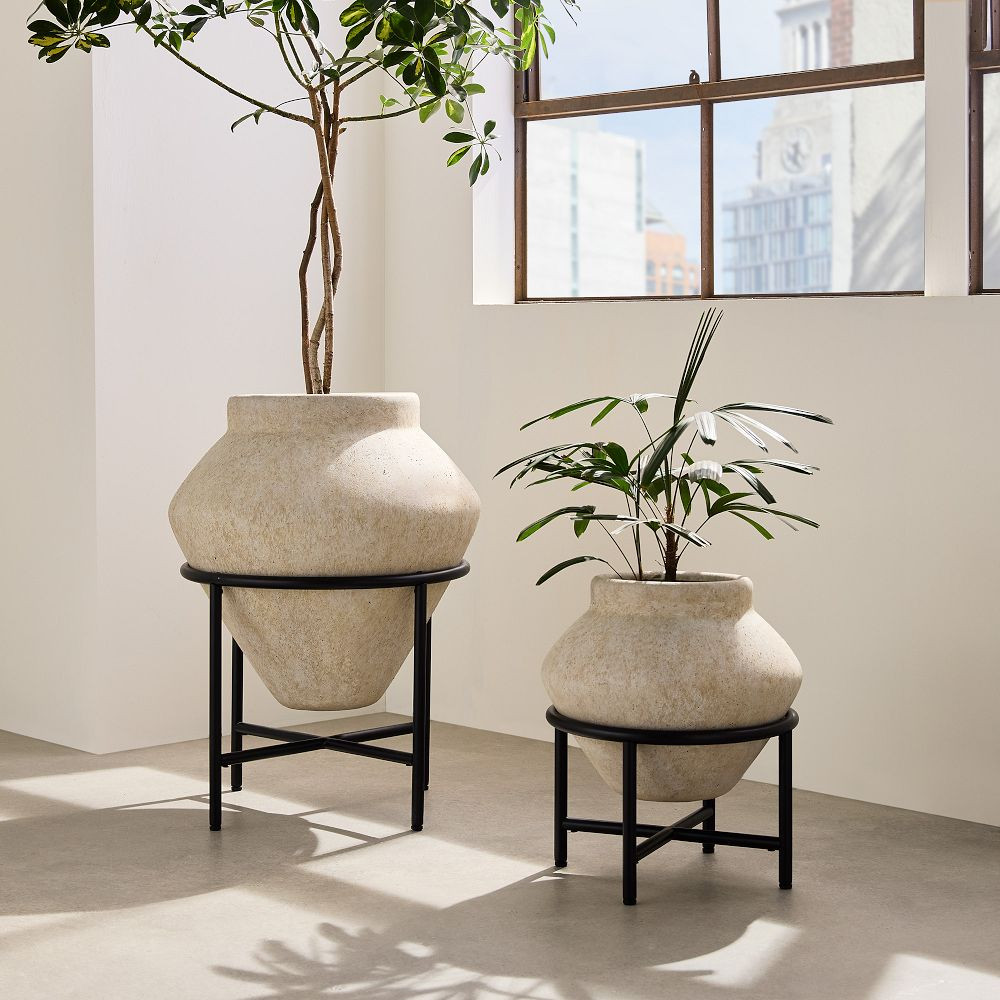 Venti Geo Planter w/ Stand | West Elm (US)