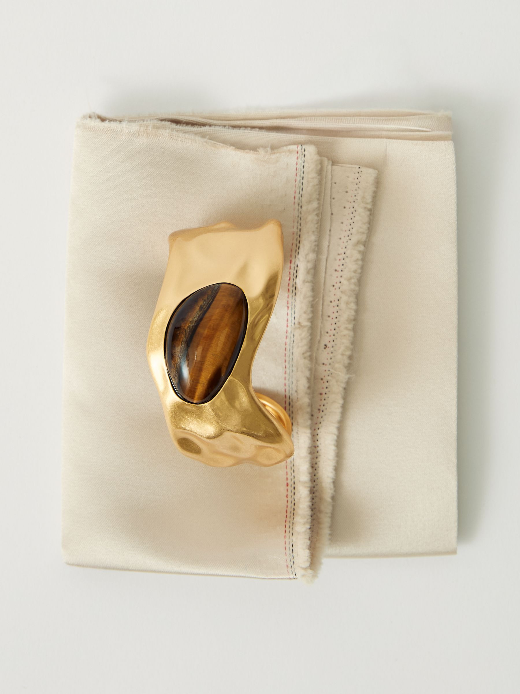 Reiss Tumbled-Stone Sculpted Cuff in Gold Tone | REISS | Reiss DE