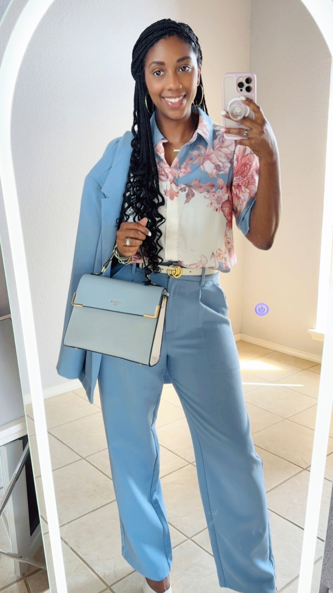 Work outfit of the day—could also be a perfect church outfit 💕 I love blues and a pop of color always! 

#LTKWorkwear #LTKStyleTip #LTKFindsUnder50