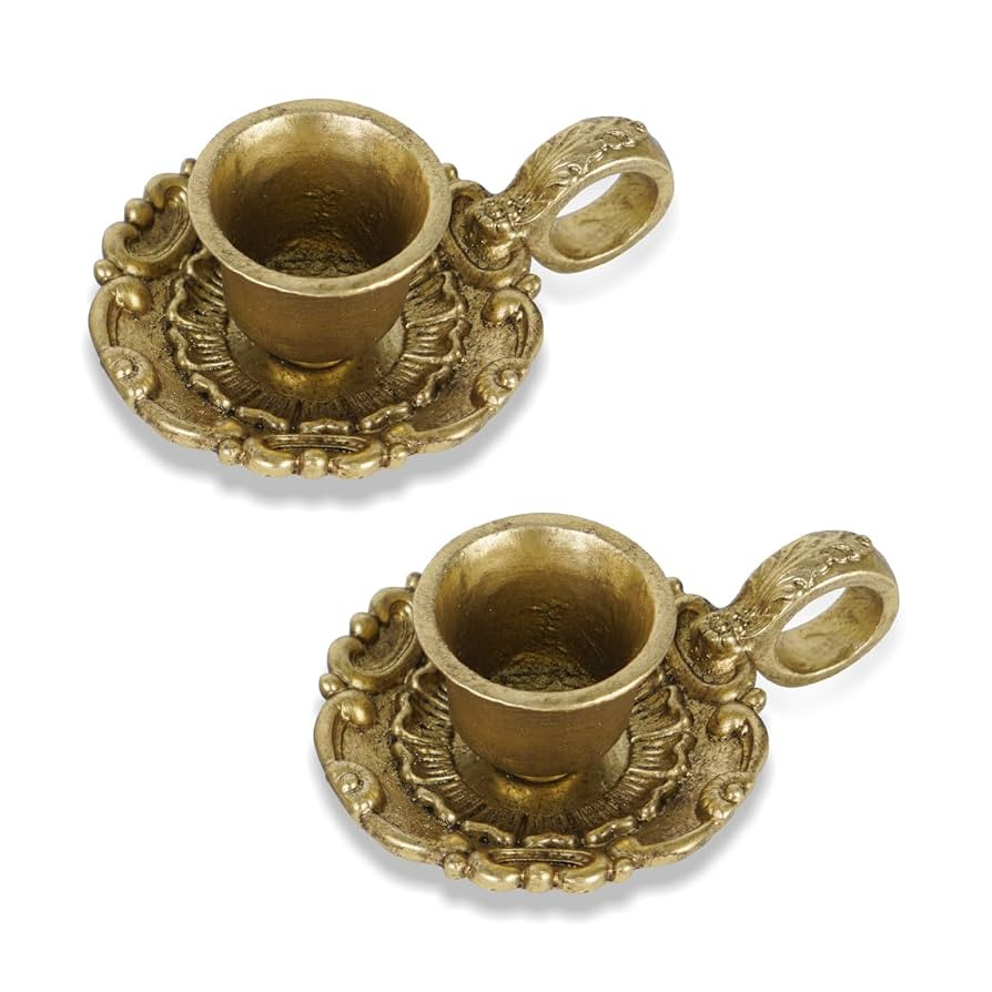 NIKKY HOME Gold Taper Candle Holders Set of 2, Vintage Metal Candlestick for Table Centerpieces, ... | Amazon (US)