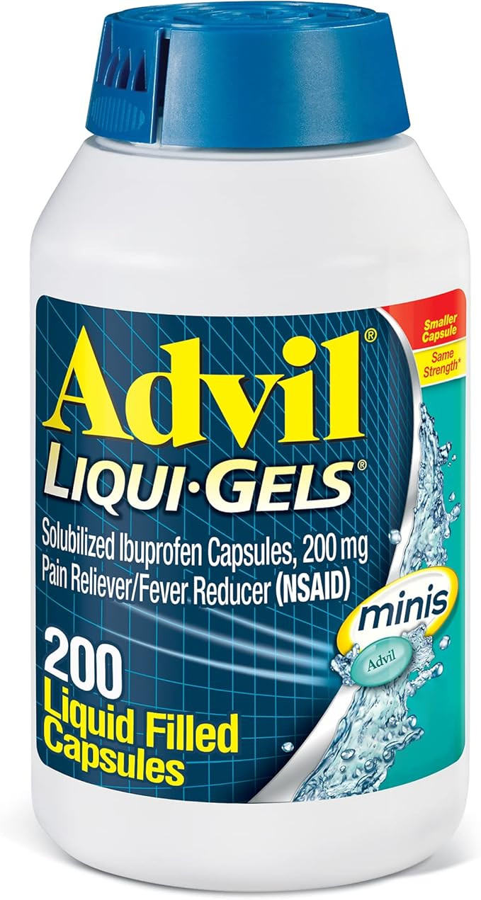 Advil Liqui-Gels minis Pain Reliever and Fever Reducer, Pain Medicine for Adults with Ibuprofen 2... | Amazon (US)