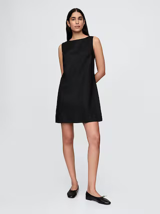 Linen-Blend Mini Shift Dress | Gap (US)