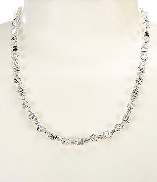 Cezanne Baguette Rhinestone Necklace - Silver/Crystal | Dillard's