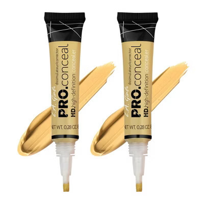 LA Girl HD PRO Conceal Concealer (YELLOW CORRECTOR GC991) L.A. Smooth & Bendable Formula | Crease Resistant | Full Natural Coverage (PACK OF 2) | Target