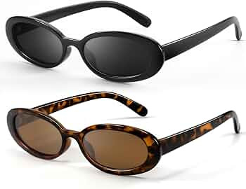 DANAMY Sunglasses Womens Retro Oval Sunglasses for Women Men Fashion Small Oval Sun Glasses 90s V... | Amazon (US)