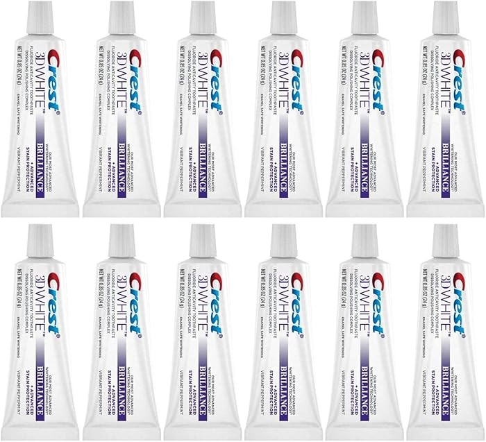 Crest 3D White Brilliance Toothpaste, Vibrant Peppermint, Travel Size, 0.85 oz (24g) - Pack of 12 | Amazon (US)