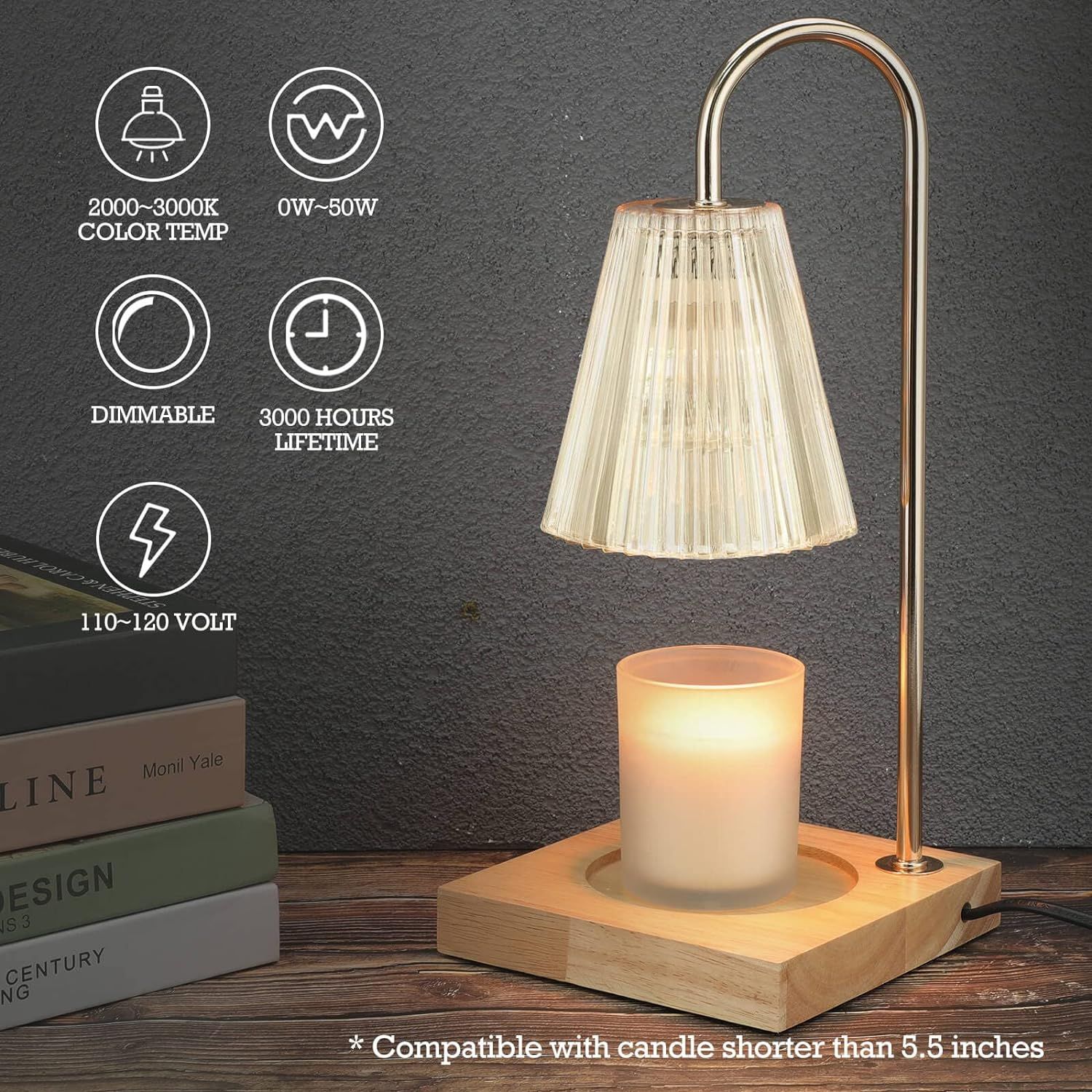 luzdiosa Candle Warmer Lamp with 2 Bulbs Compatible with Jar Vintage Electric Dimmable Candle Mel... | Amazon (US)