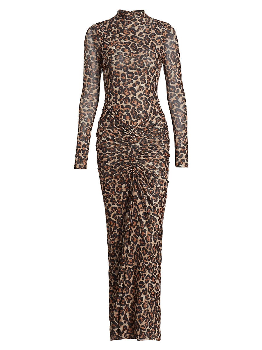 Women's Scorpio Leopard Ruched Maxi Dress - Leopard - Size XS | Saks Fifth Avenue