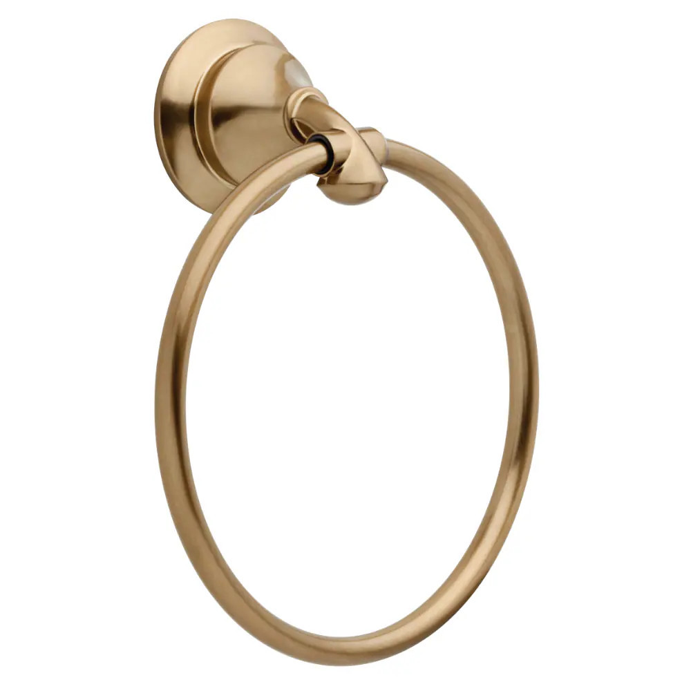 Delta Linden Champagne Bronze Wall mount Single Towel Ring | 79446-CZ | Lowe's