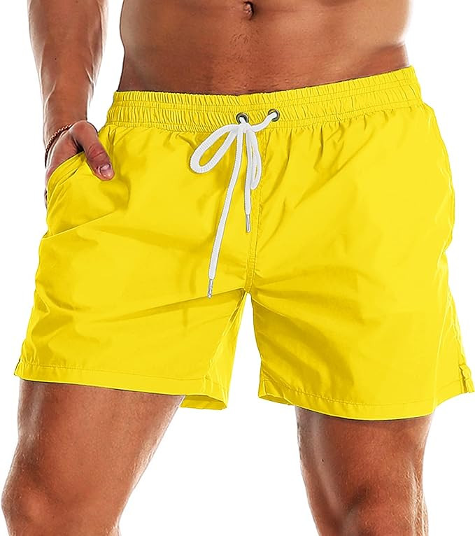 Men's Swim Trunks Quick Dry Beach Shorts Swimwear Bathing Suit | Amazon (US)
