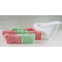 Handmade Soap, Goat Milk Soap Bar, Melt & Pour Glycerin, Bath Floral Red Green Swirls Stocking Stuff | Etsy (US)
