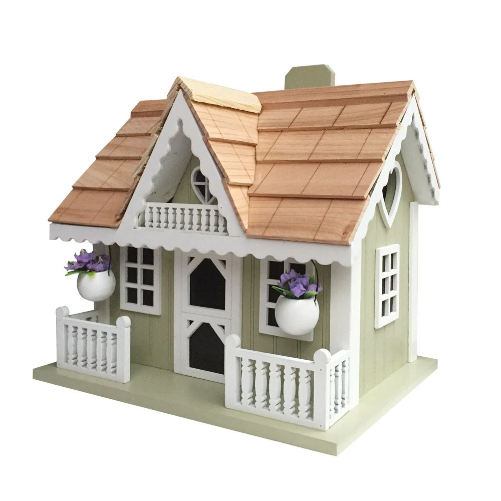 Home Bazaar 7.5-in H Green Wood Finches Aviary Bird House one_size | HB-9521S | Lowe's