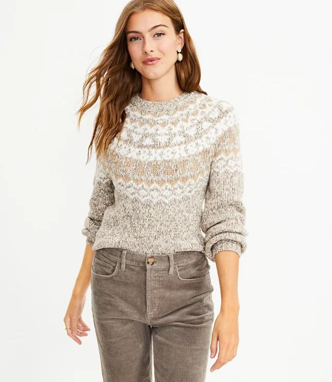 Marled Fair Isle Sweater | LOFT