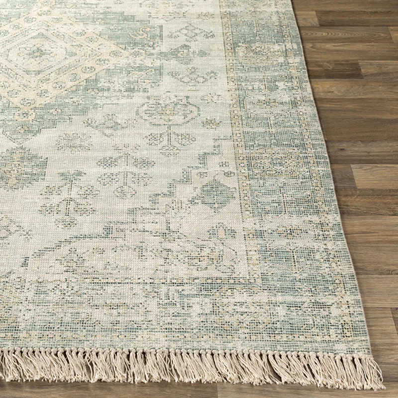 Tucson Handmade Sage/Dark Green/Light Olive/White Rug | Wayfair North America