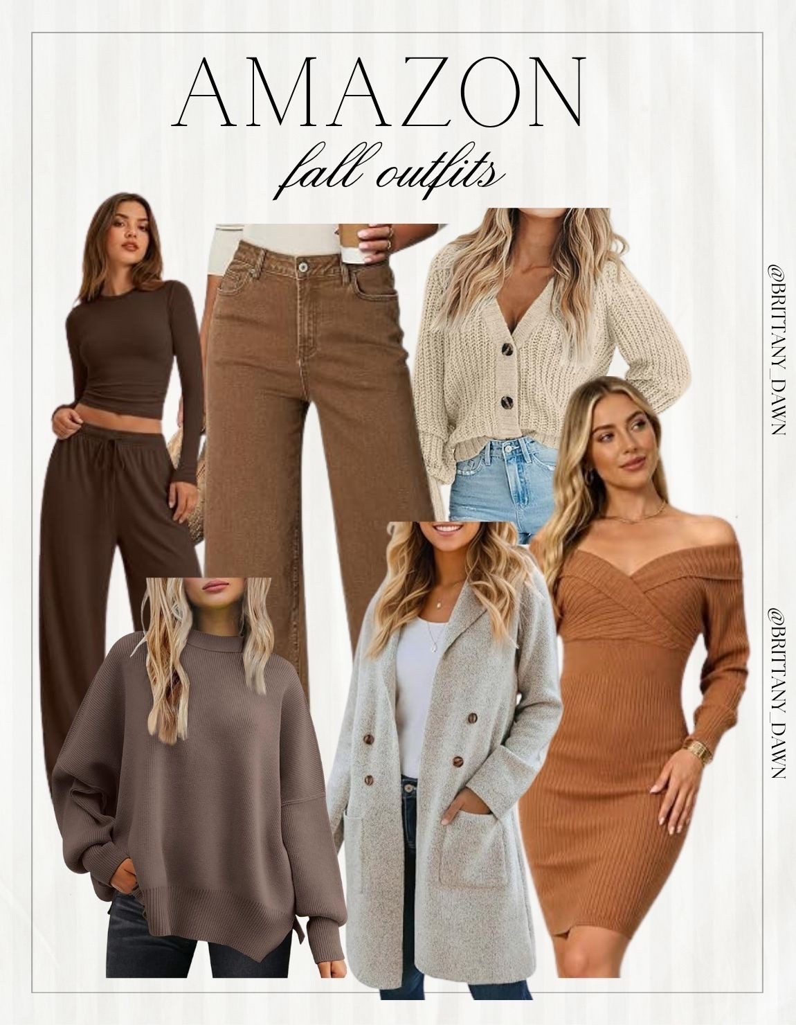 Building the ultimate fall wardrobe with these gorgeous Amazon fashion arrivals! 🌾 

From ribbed sweater dresses and cozy cardigans to wide-leg denim and chic coatigans, I love them all. 🤎

These neutral layers make styling effortless whether you are dressing up for dinner or staying casual! 🍂

#amazonfashion #amazonfinds #falloutfits #autumnstyle #cozyknits #sweaterweather #ltkfall #ltkunder50

#LTKSeasonal #LTKootd