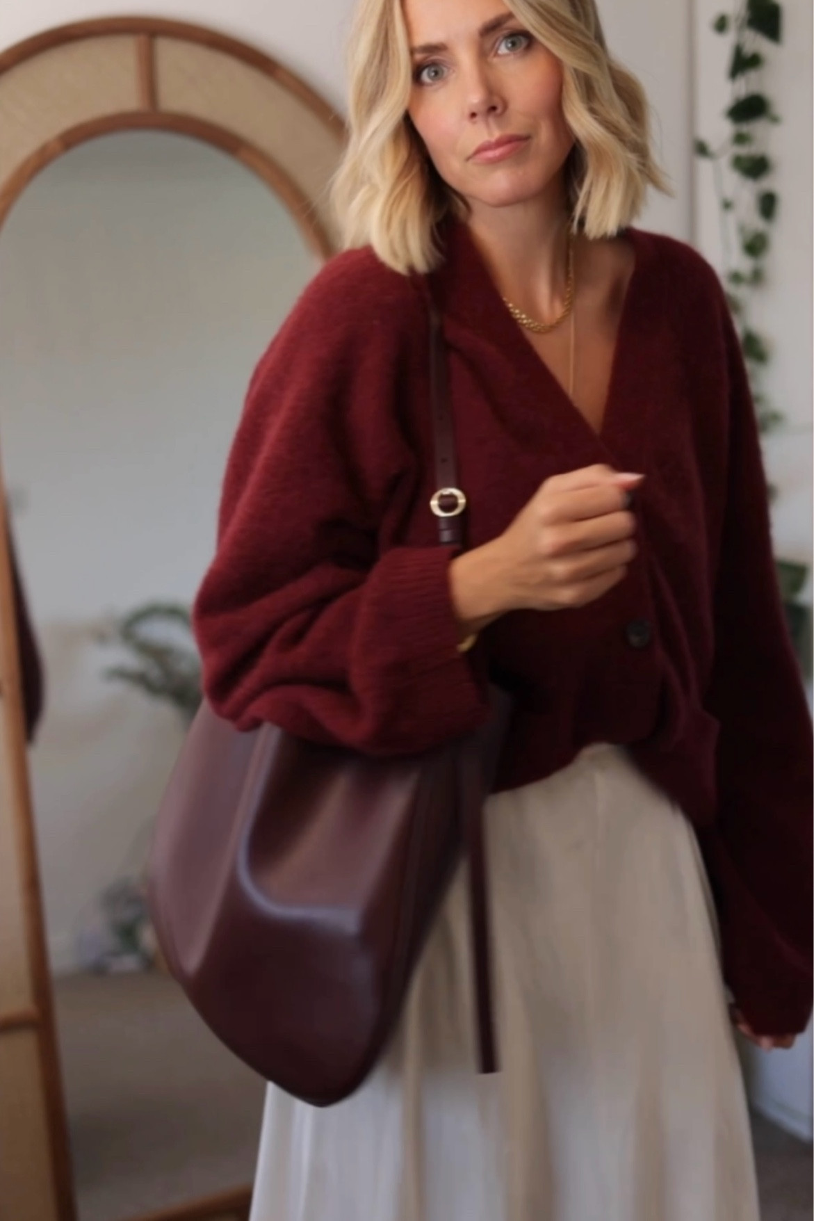 Burgundy bag 
Burgundy cardigan 
Autumn outfit
Fall outfit 


#LTKeurope #LTKautumn #LTKuk