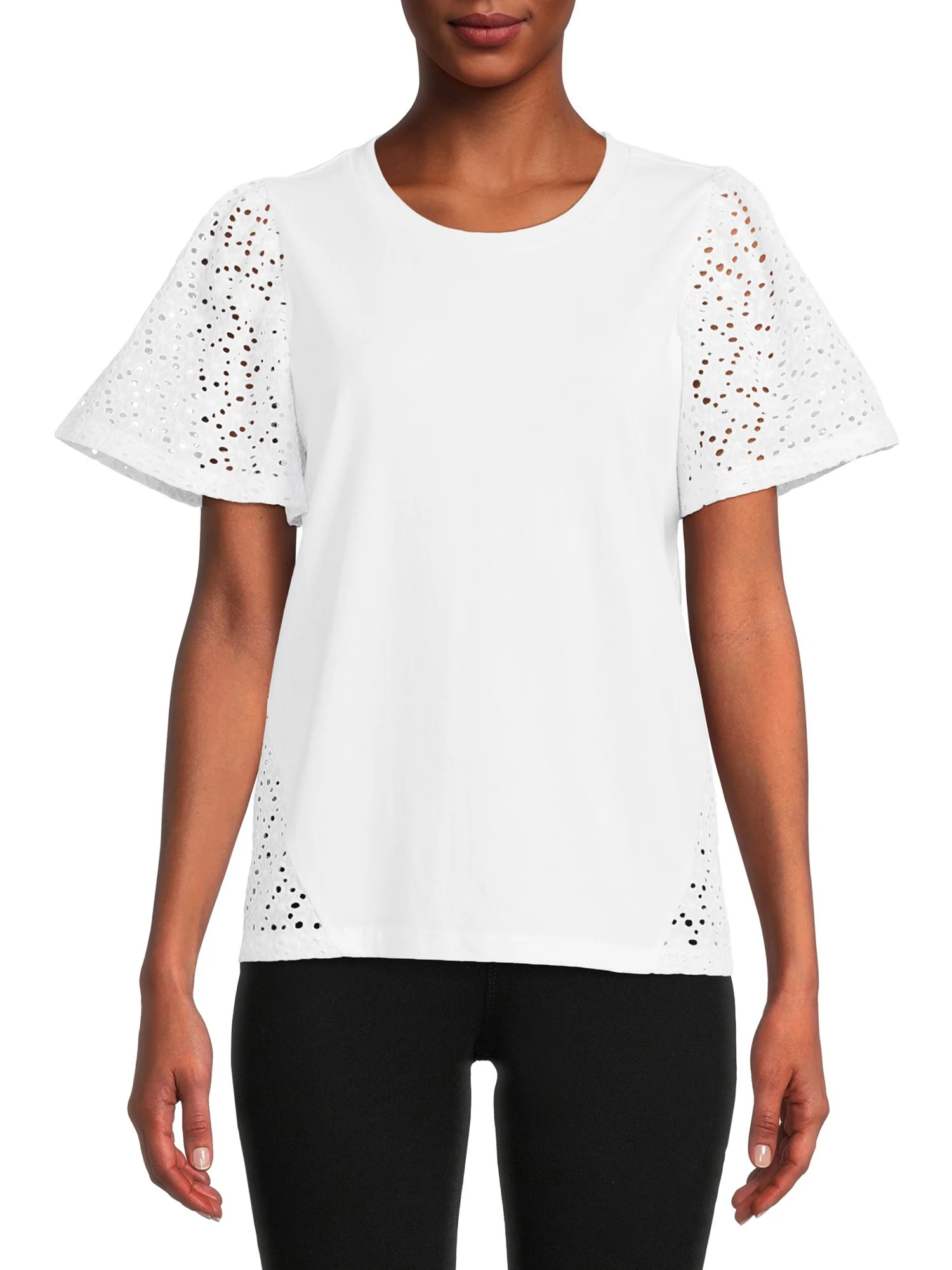 Time and Tru Women’s Eyelet Knit Top | Walmart (US)