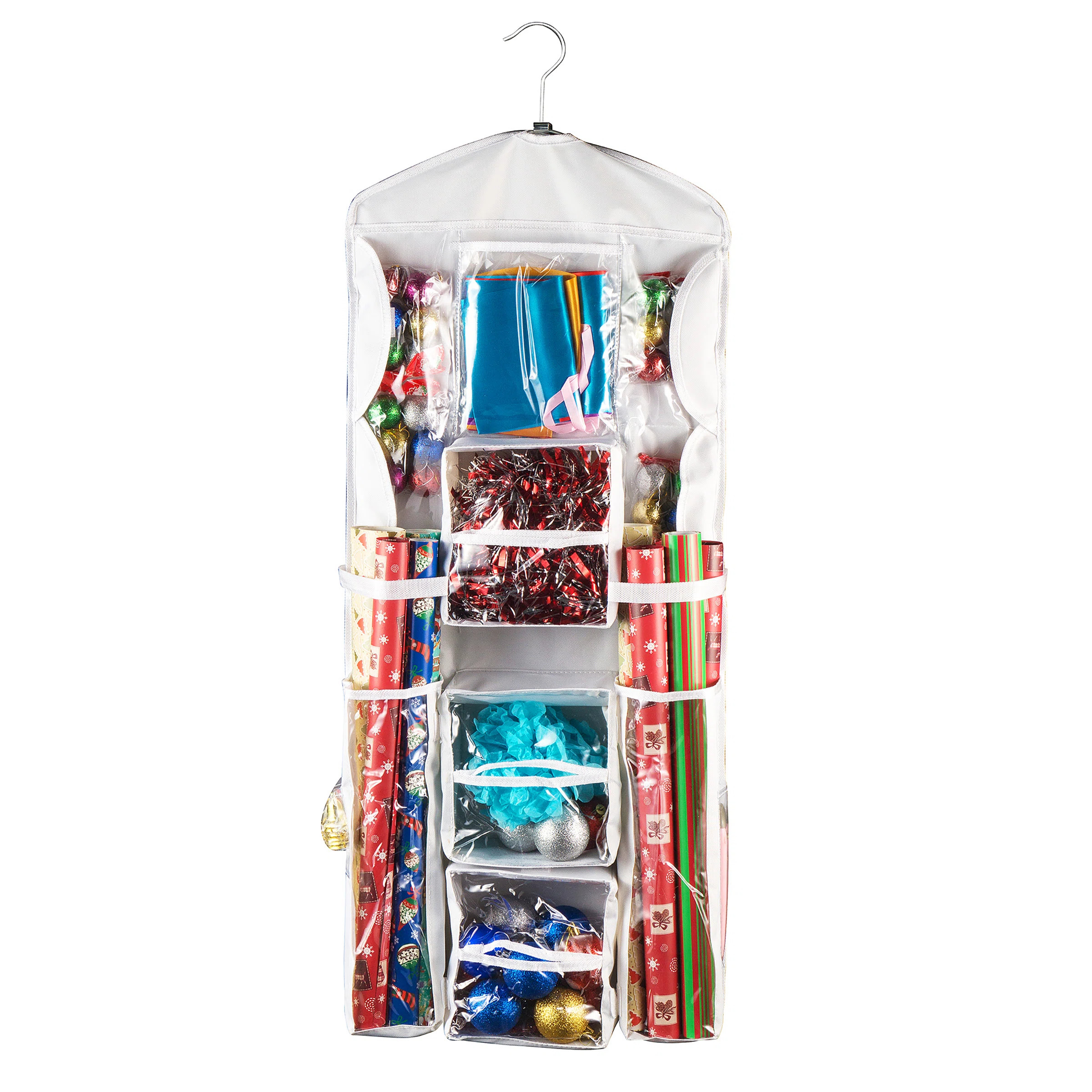 Wrapping Paper Storage Organizer - Dual-Sided Hanging Gift Wrap Station - Clear Compartments for ... | Wayfair North America