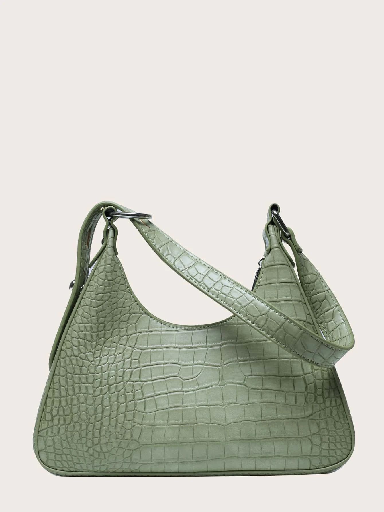 Croc Embossed Shoulder Bag | SHEIN