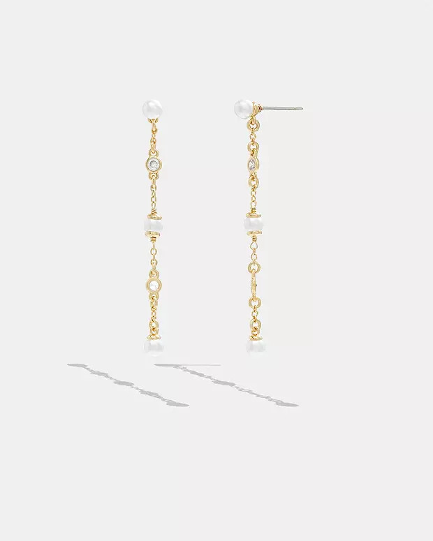 Classic Pearl Linear Earrings | Coach (US)