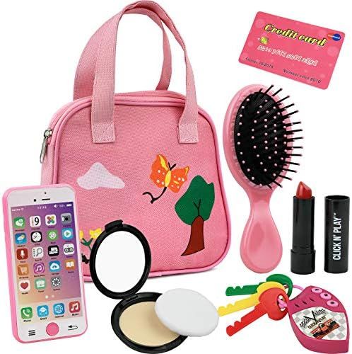 Click N' Play Purse Toy for Girls 2-3 Years Old, Handbag with 8 Pieces including Makeup, Smartphone, | Amazon (US)