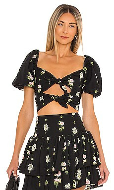 Agua Bendita Bailee Moss Top in Black from Revolve.com | Revolve Clothing (Global)