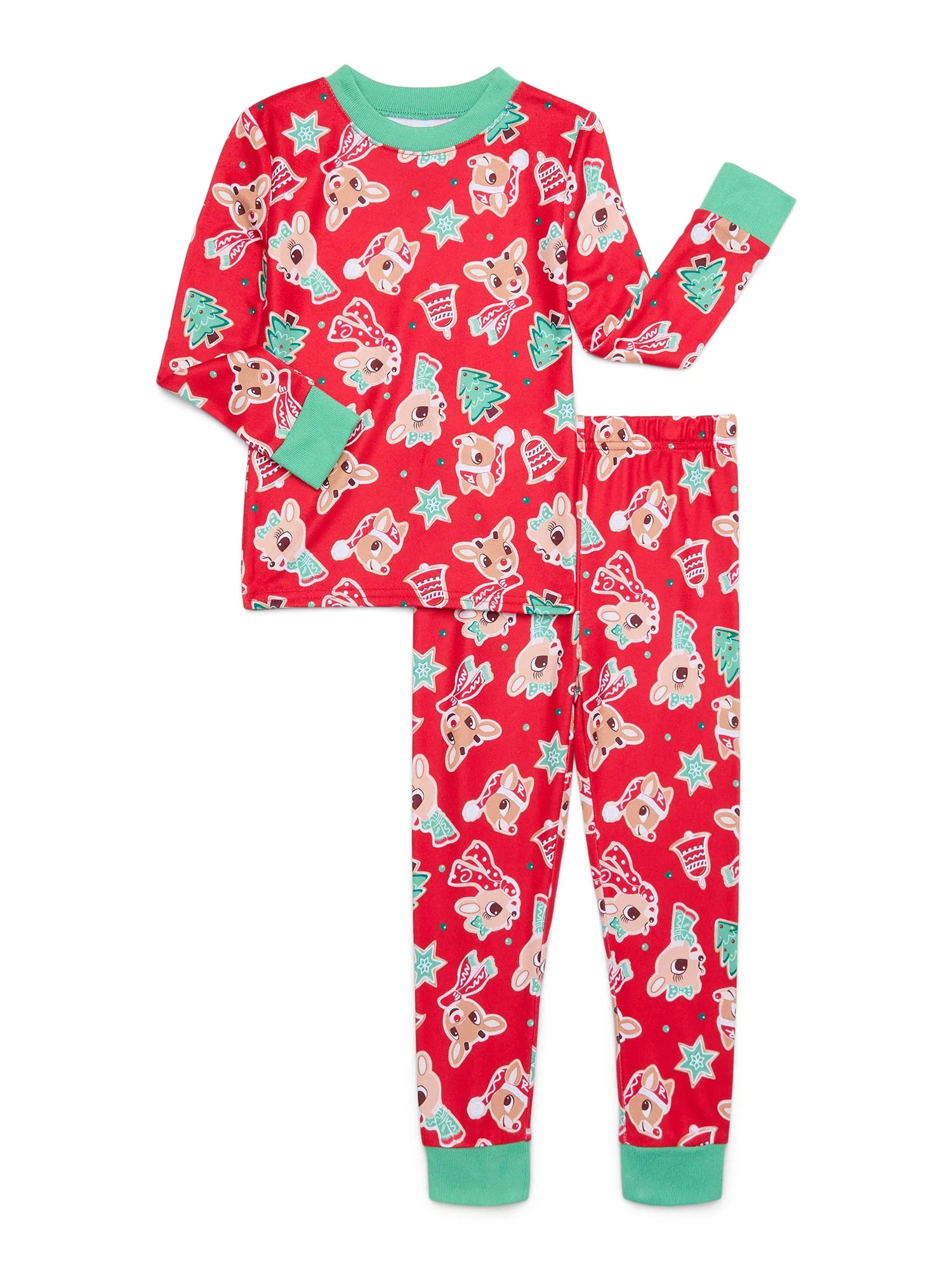 Character Toddler Christmas Snug Fit Top and Pants, 2-Piece Pajama Set, Sizes 12M-5T | Walmart (US)